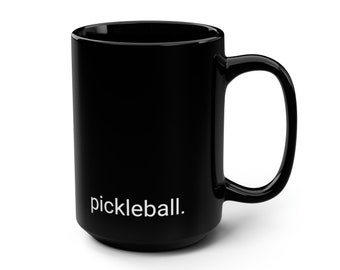 Pickleball Black Mug, 15oz