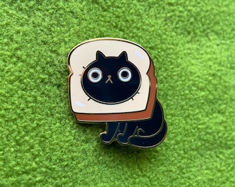 Black Cat Enamel Pin | Loaf Cat Pin | Hard Enamel Pin | Gold Pin