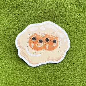 Egg Cat Sticker | Matte Waterproof Vinyl Stickers | Breakfast Stickers | Planner Stickers | Laptop Decals | Hydroflask Stickers