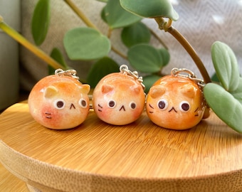 Bread Cat Keychain | Polymer Clay Keychain | Handmade Clay Keychain | Loaf Cat Keychain | Bread Keychain | Kawaii Keychain | MADE TO ORDER