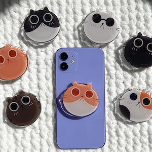 Cute Cat Phone Grip | Cat Phone Griptok | Griptok Phone Accessory | Acrylic Phone Grip | Cute Phone Stand | MagSafe Compatible