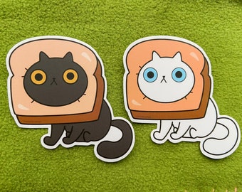 Loaf Cat Sticker Pack | Waterproof Matte Vinyl Sticker | White Cat Stickers | Black Cat Stickers | Laptop Stickers | Hydroflask Stickers