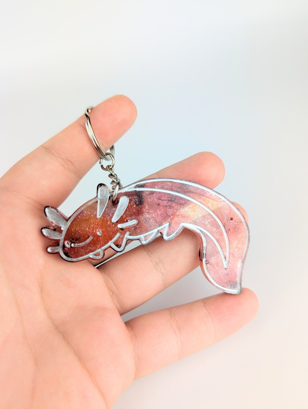 Axolotl Keyring Handmade Resin Etsy