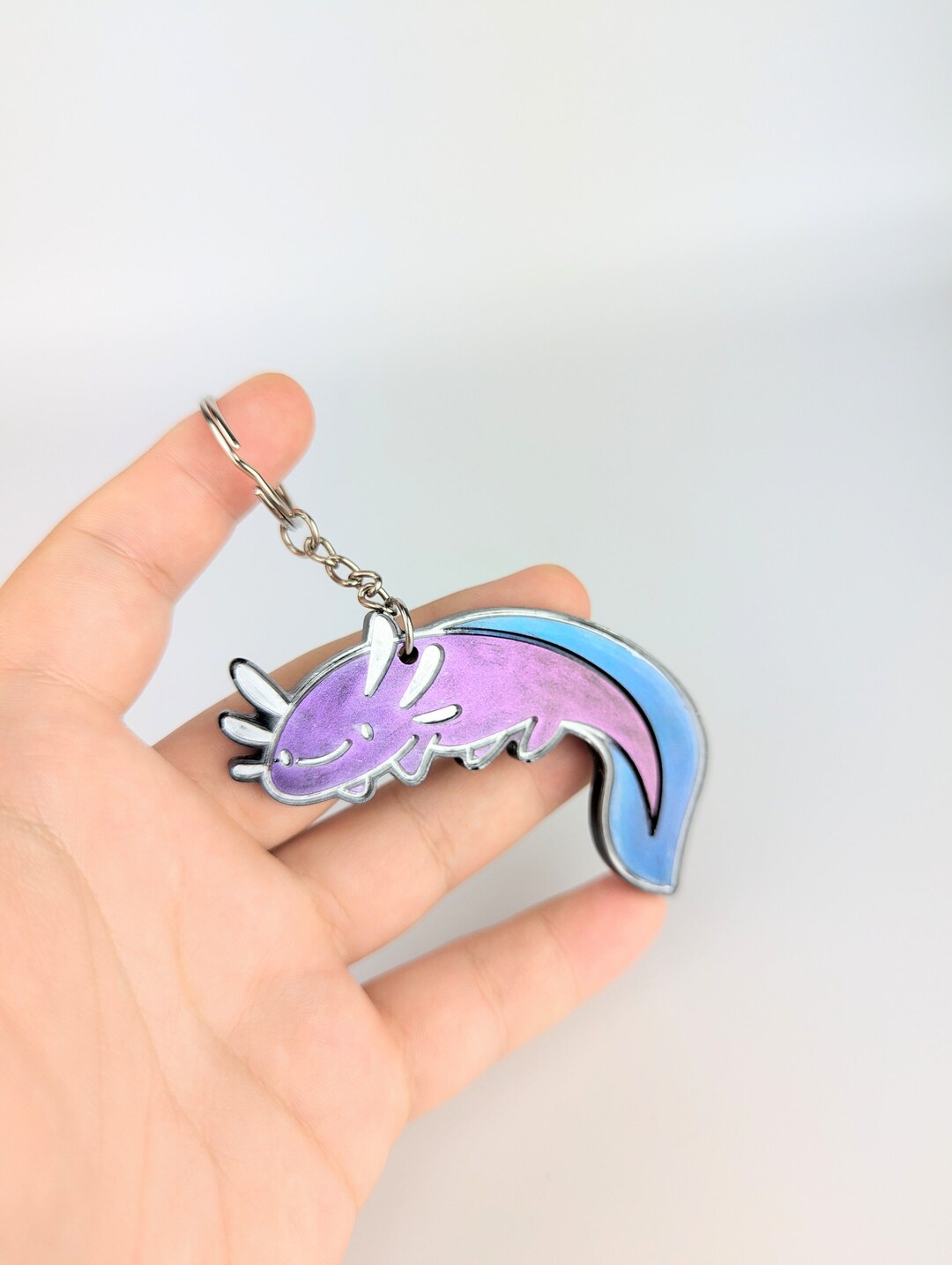 Axolotl Keyring Handmade Resin Etsy