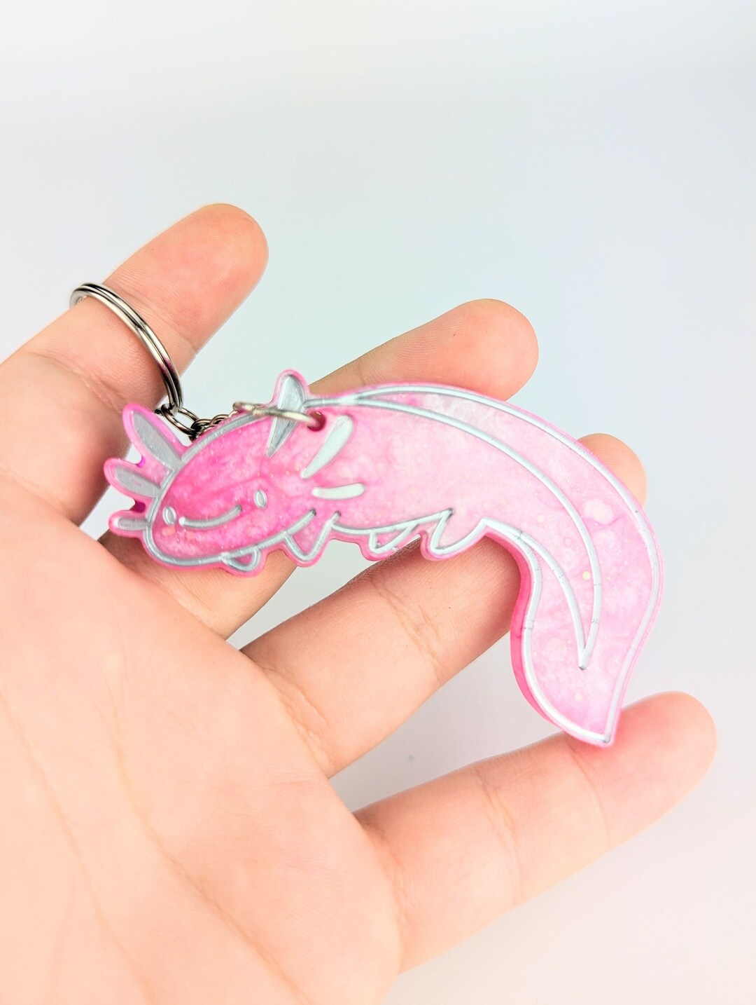 Axolotl Keyring Handmade Resin Etsy