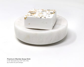 Marble Soap Dish - Natural Stone Soap Holder, Minimalist Bathroom Tray, Kitchen Sink Sponge Holder
