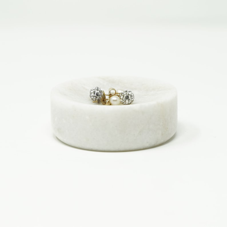 Mini Ring Dish Natural Marble Jewelry Dish Engagement Ring Holder Minimal Design image 3
