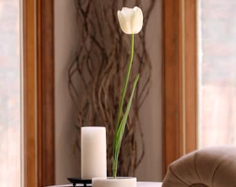 Solo Minimalist Flower Vase - Natural Marble (Black, White or Grey)