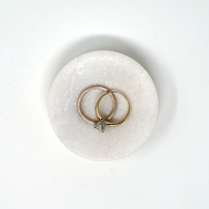 Mini Ring Dish Natural Marble Jewelry Dish Engagement Ring Holder Minimal Design image 4