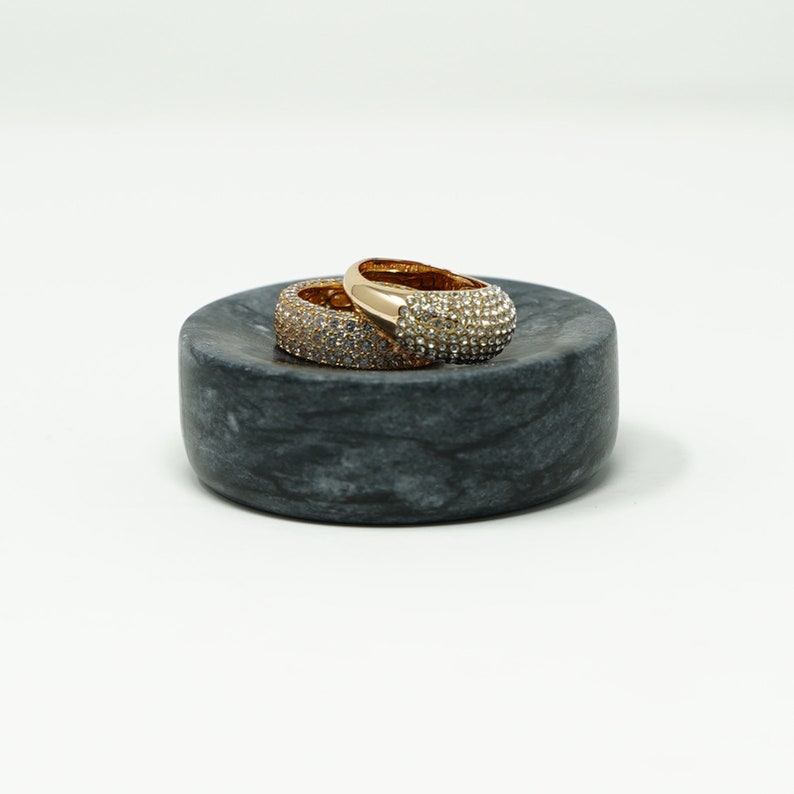 Mini Ring Dish Natural Marble Jewelry Dish Engagement Ring Holder Minimal Design image 1