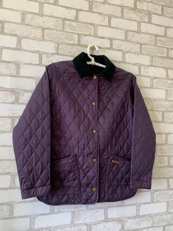 Barbour quilted jacket purple sale