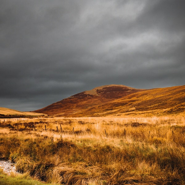 Stormy Skies Over Scottish Borders Poster Print, Scotland Landscape Photography, Nature Inspired Wall Decor, Wall Art
