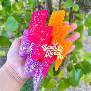 Glitter Bolt Car Freshie | Lightening Bolt Freshie | Glitter Car Scent