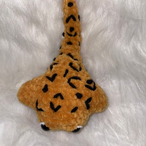 CHEETAH STINGRAY PLUSHIE, Crochet Soft Velvet, Handmade Gift