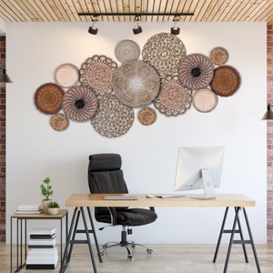 Set 15 Boho Wall Decor, Basket Wall Decor, Wall Basket, Seagrass Wall Decor, Rattan Wall Decor, Wicker Wall Decor, Bamboo Basket Wall Decor