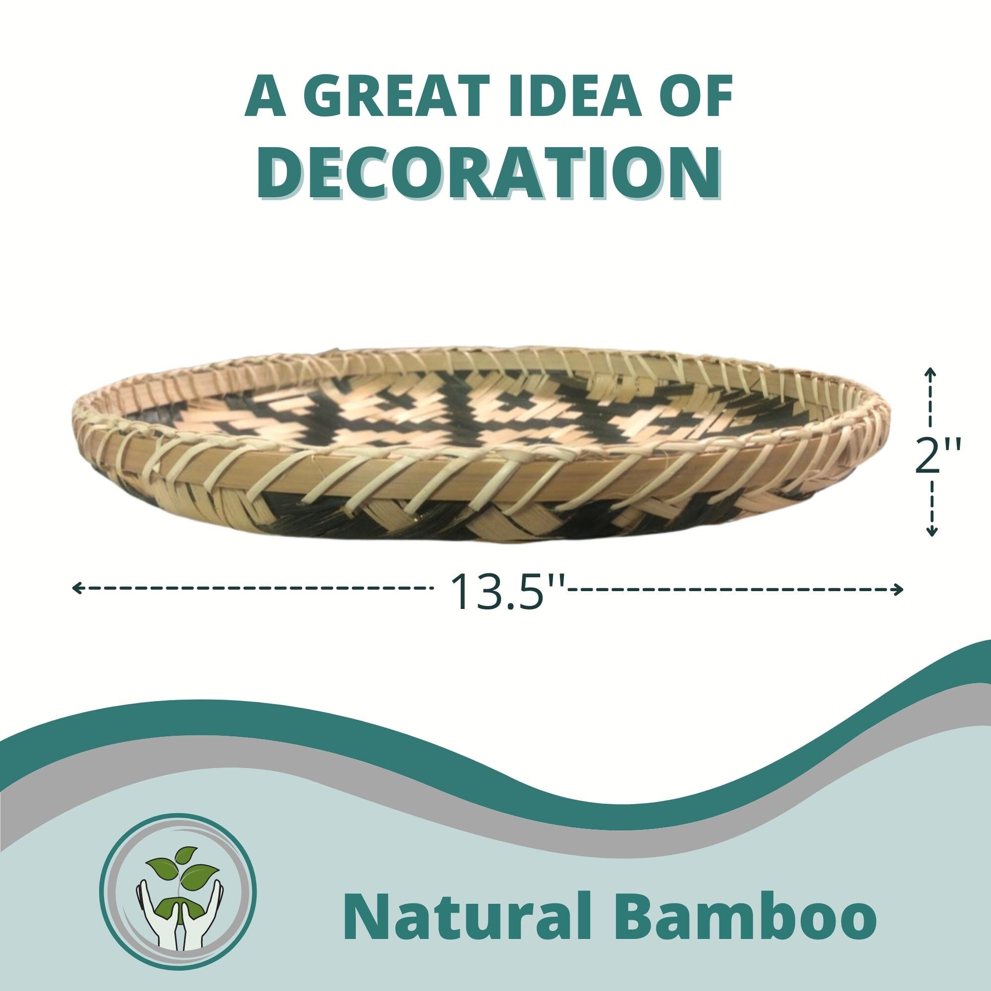 Bamboo Woven Wall Basket Decor Unique Natural Hanging Boho Etsy