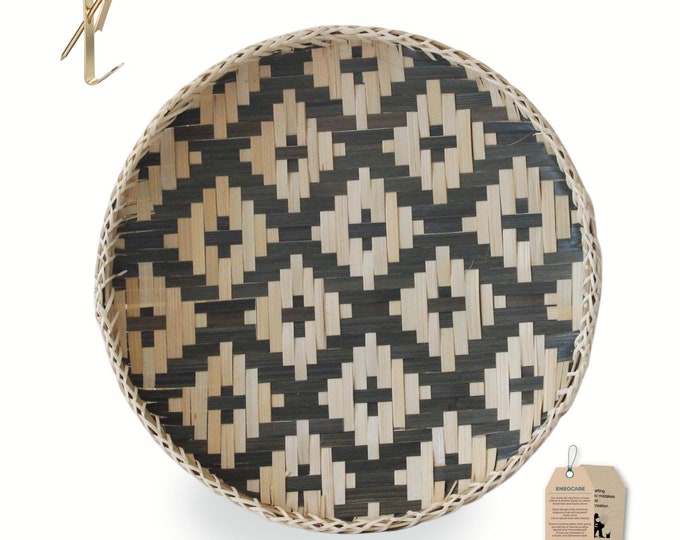 Bamboo Woven Wall Basket Decor Unique Natural Hanging Boho Home Decor