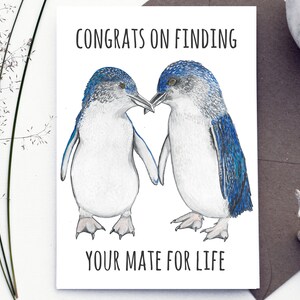 INSTANT DOWNLOAD, PENGUIN, Penguin love card, anniversary card, valentines day card, mate for life, wedding card, engagement card