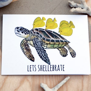 INSTANT DOWNLOAD, TURTLE card, Lets Shellebrate! Birthday, Celebrations, Graduations, Weddings