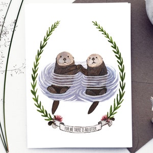 TÉLÉCHARGEMENT INSTANTANÉ, LOUTRES, Pour moi, il n’y a pas de loutre, de carte de loutre, de carte d’amour, de carte d’anniversaire, de carte de Saint-Valentin,