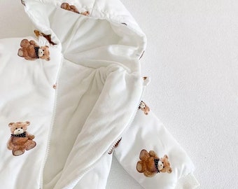 Teddy Bear print winter suit