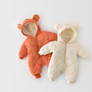 Peach or White Baby Bear Snow suit
