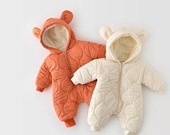 Peach or White Baby Bear Snow suit