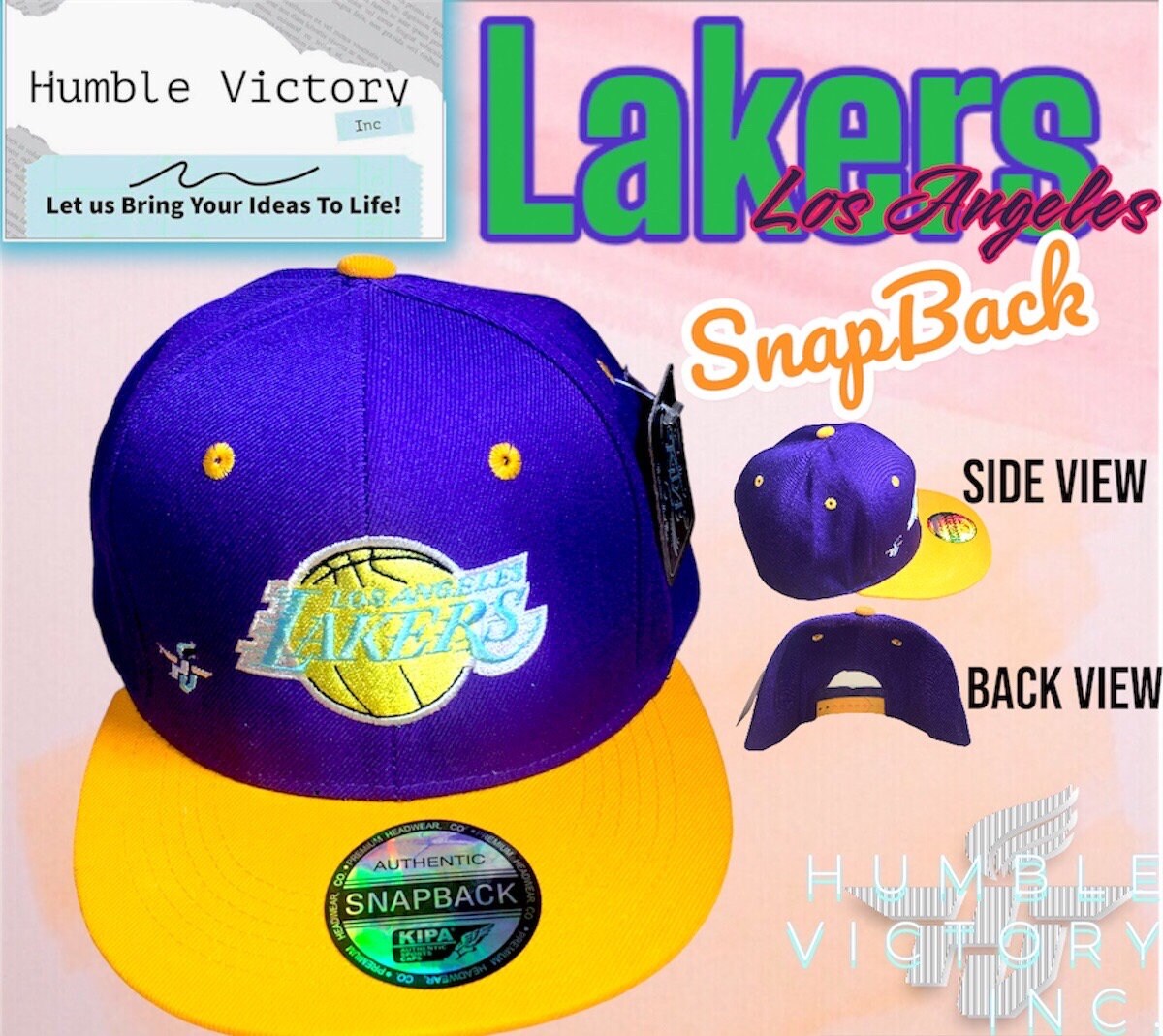 Los Angeles Lakers Custom Hat Lakers Logo Lakers Sport Hat Cap Etsy