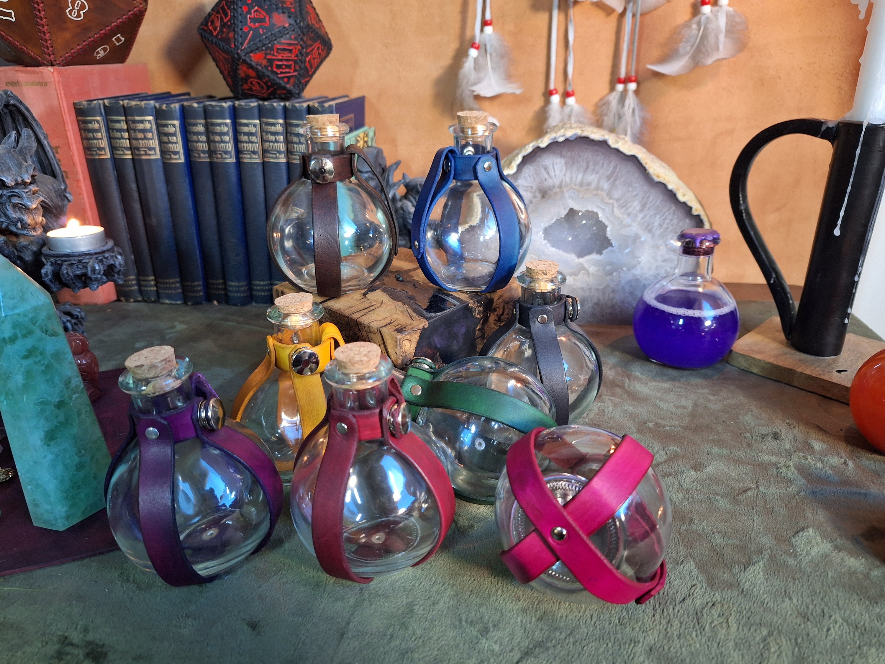 Potion Holder Leather Holder With Bottle For On The Belt Etsy Potion Holder Leather Holder With Bottle For On The Belt Etsy