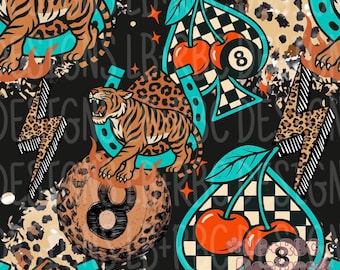 Leopard cherry checkered boujee seamless file