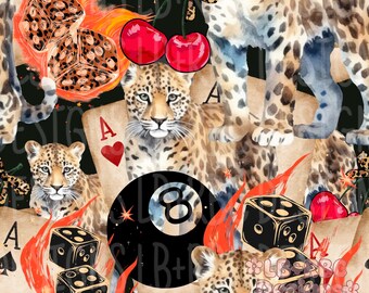 Cartas de tigre Boujee Rad arquivo sem costura