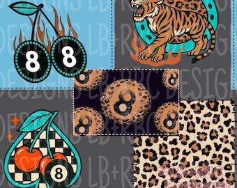 Patchwork Leopard cherry checkered boujee seamless file