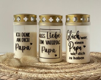 Grabkerze Vatertag Besonderes Grablicht Individuelle Grabkerze Papa Trauergeschenk personalisiert