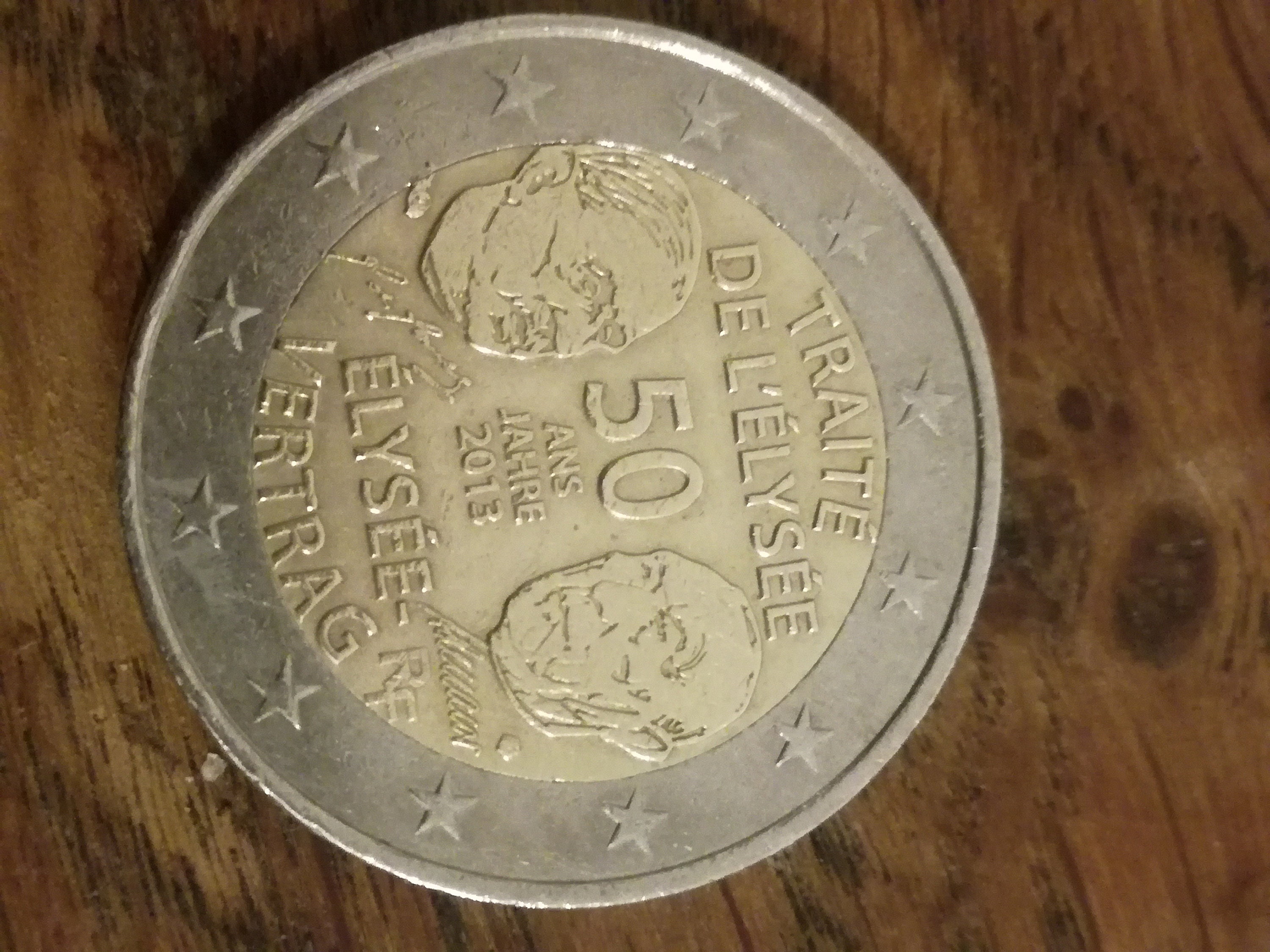 Piece 2 Euros Traité De L Elysée 2013 Coin 2 Euros Élysée Treaty France 2013 - Etsy