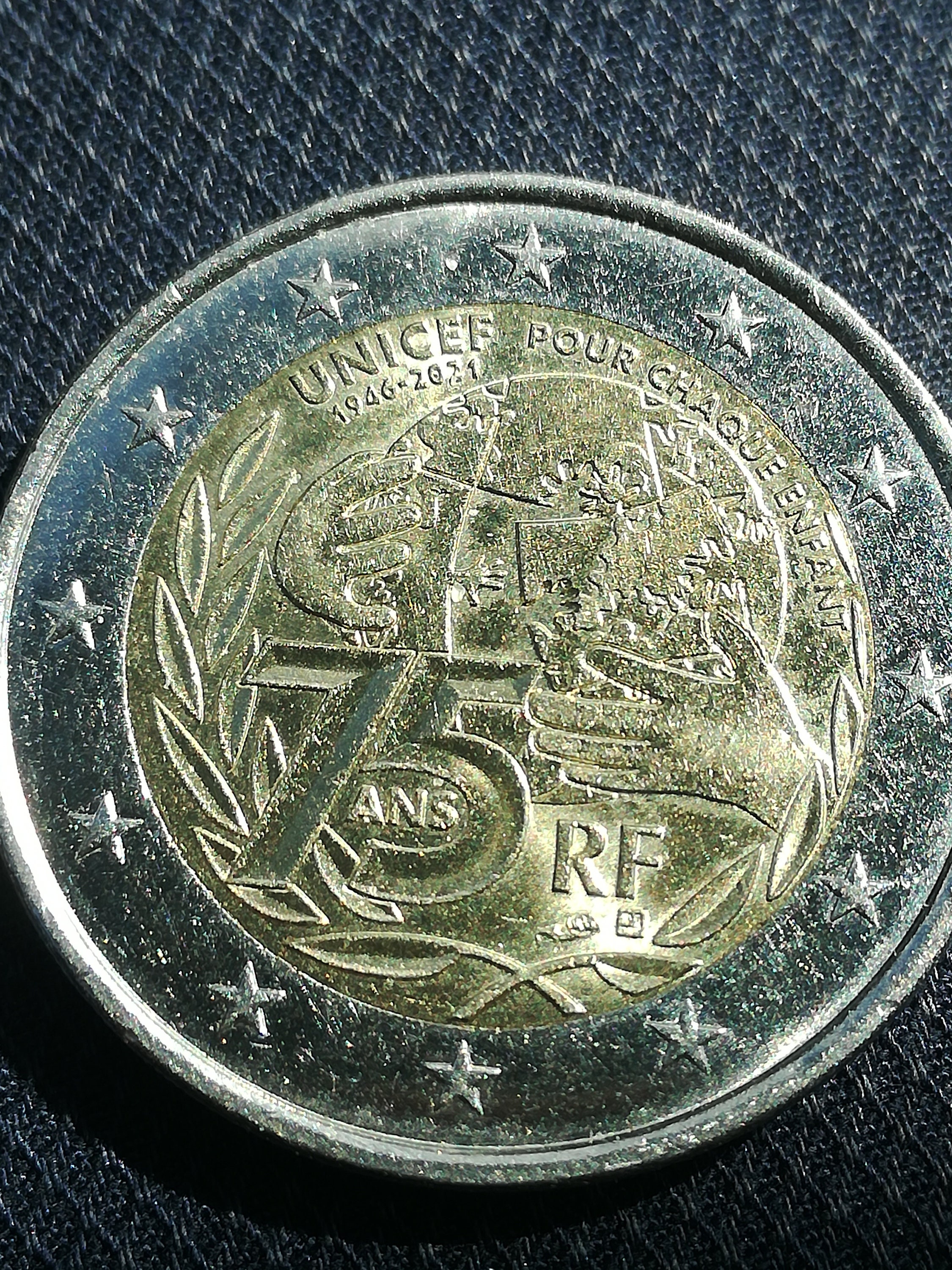 Valeur Pièce 2 Euros 75 Ans Unicef Coin 2 Euros 75 Years Unicef France 2021 - Etsy