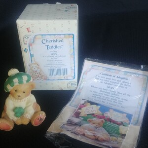 Cherished Teddies Sean Luck Found Me A Friend Irish Boy Bear Figurine 1993 P Hillman #916439 NIB