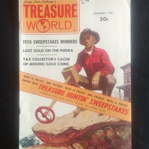 Long John Latham&#39;s Treasure World January 1971 40 Tons of Gold and Jewels Piedra