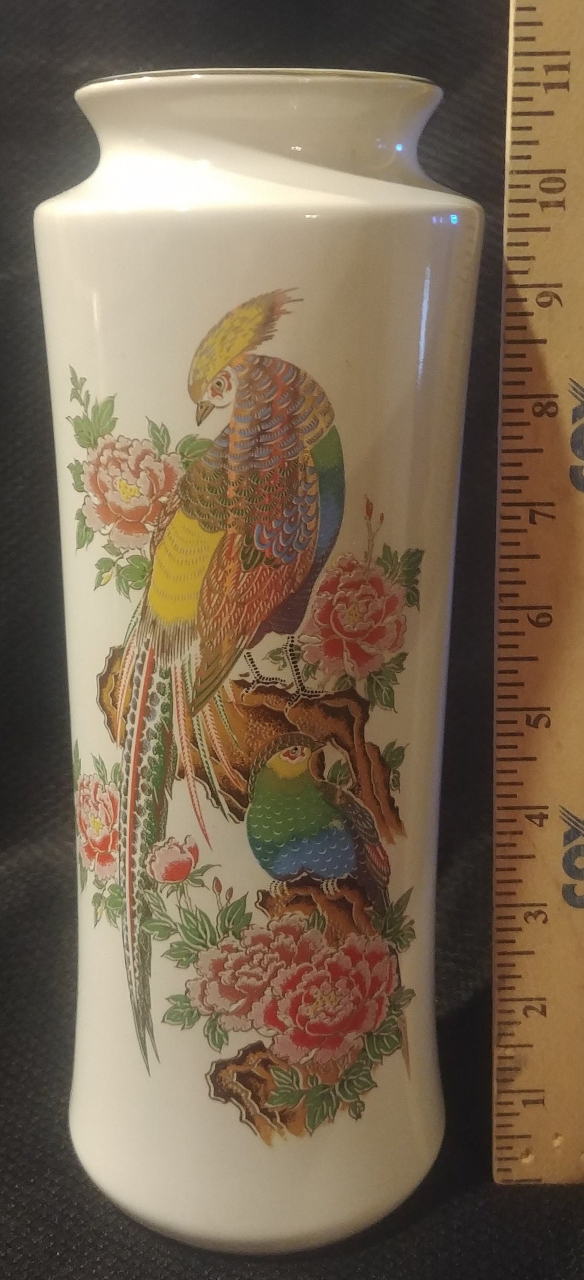 Vases Home & Living Home Décor Vintage Miyako Japan Peacock Vase Bird
