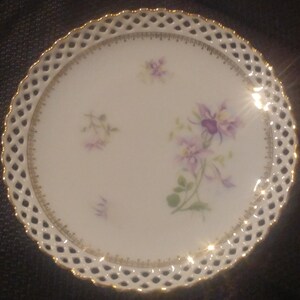 Schumann Bavaria Plate Pierced Scallop Edge Floral Pattern Rare