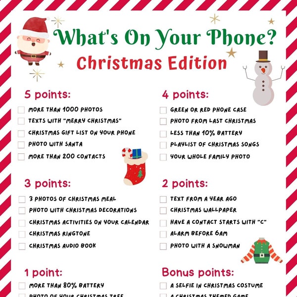Christmas Whats on Your Phone - Etsy