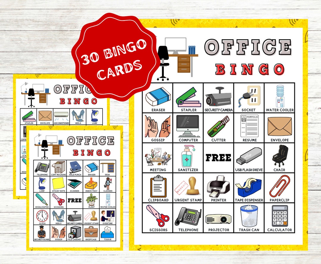 Office Bingo Cards Instant Download Office Printable Bingo Etsy