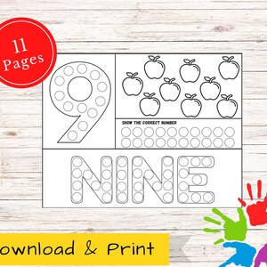 Number Dot Marker Printable Pages for Kids Do a Dot Printable - Etsy ...