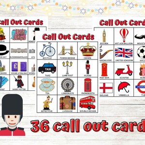 London Bingo Cards Instant Download, England Party Bingo, England ...