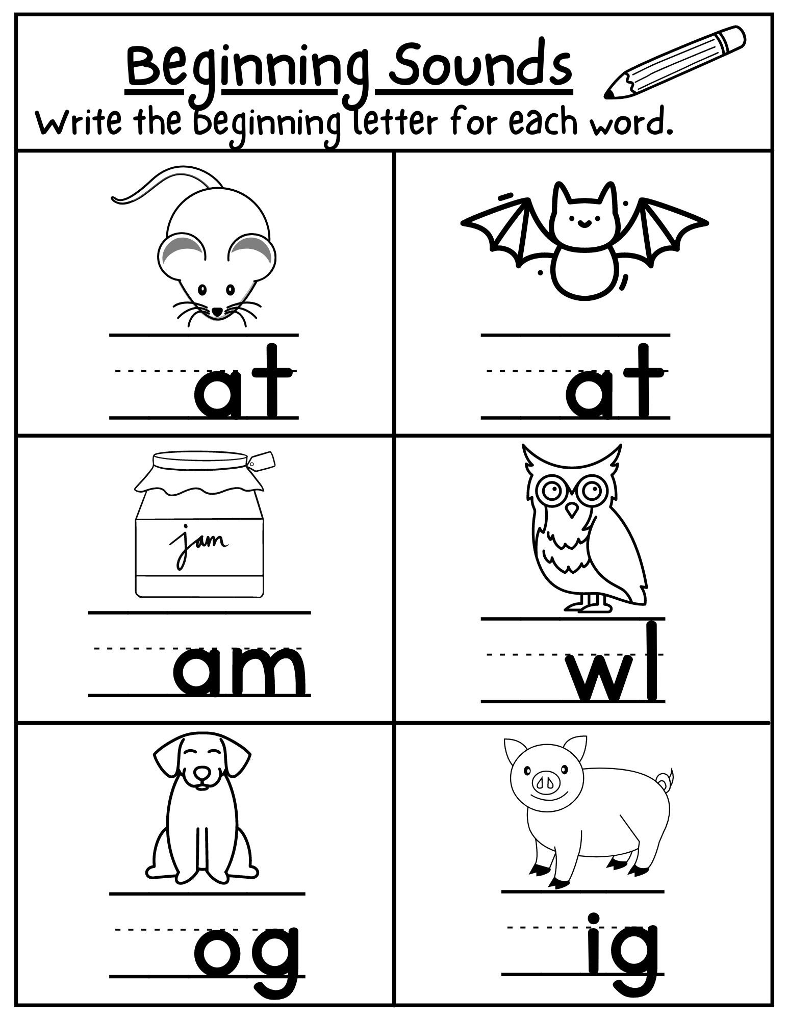 Beginning Sound Worksheets, Alphabet Worksheet, Letter Sounds Worksheet