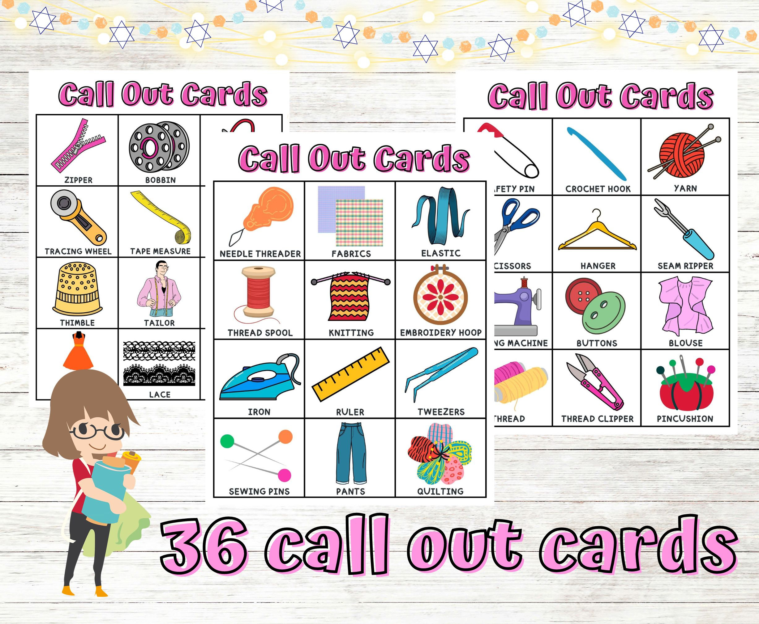 Quiliting Bingo Cards Instant Download, Printable Knitting Bingo Cards