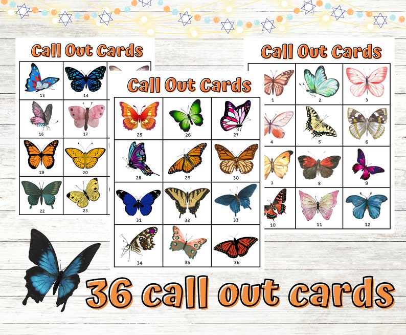 Butterfly Bingo Cards Instant Download Printable Bugs Bingo - Etsy