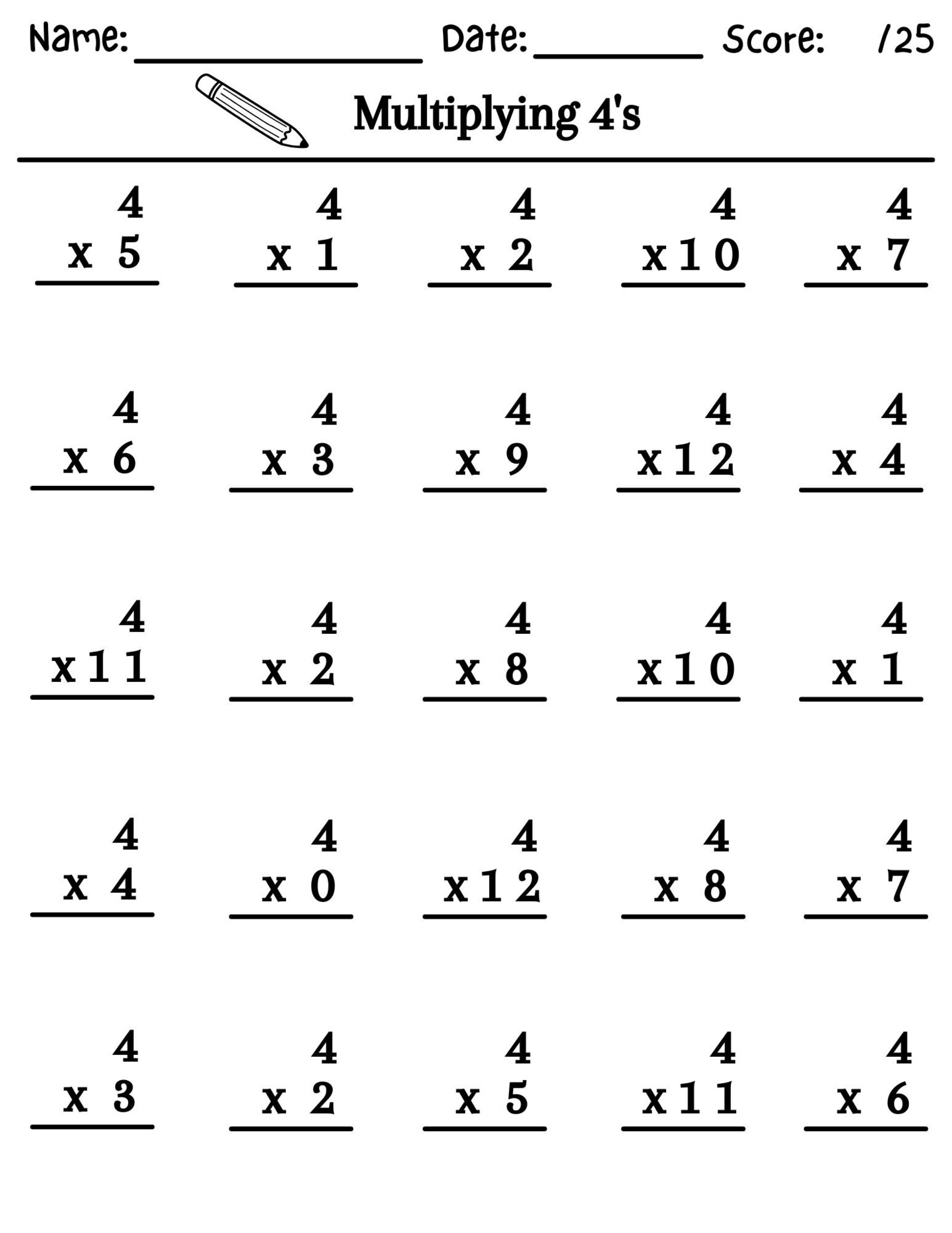 12 Printable Multiplying Practice Worksheets, Printable Multiplication ...