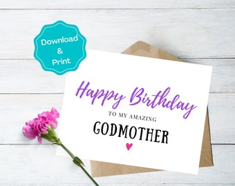Godmom Birthday Card - Etsy