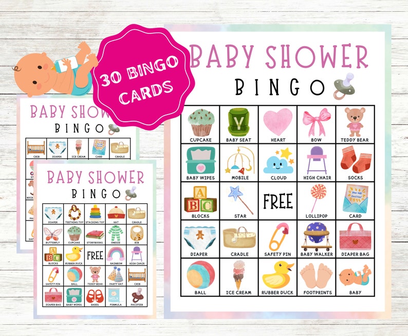 Baby Boy Bingo Cards Baby Girl Bingo Cards Baby Shower Bingo Etsy