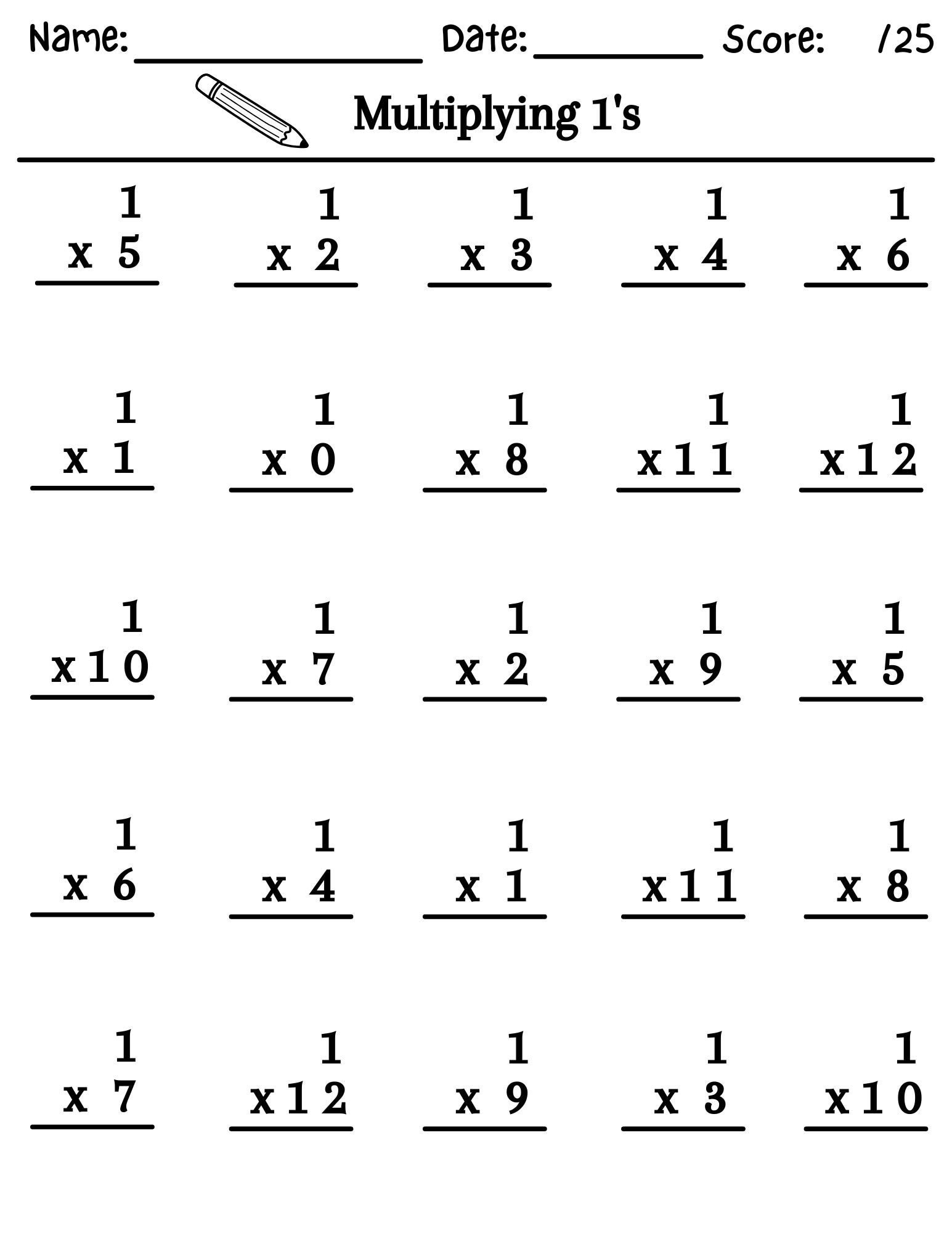 12 Printable Multiplying Practice Worksheets, Printable Multiplication ...